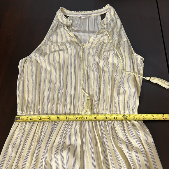 Lauren Conrad Halter Yellow Blue Striped Cottagecore Boho Maxi Dress - Picture 13 of 15